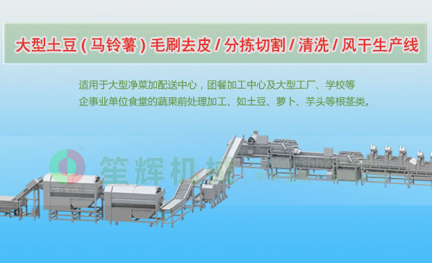 峰峰矿连续式土豆去皮清洗切割风干生产线